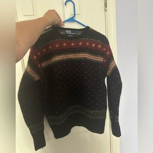 Ralph Lauren pull over wool sweatshirt, multi color, great condition